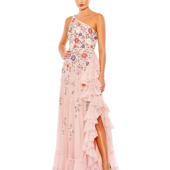 (313) ❤️ BNWT MAC DUGGAL
Embellished One Shoulder Asymmetrical Hem Dress 9164 - Picture 3 of 10